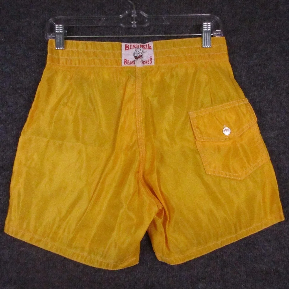 Birdwell Beach Britches Swim Shorts Mens 28 Yellow Board Trunks Drawstring Nylon
